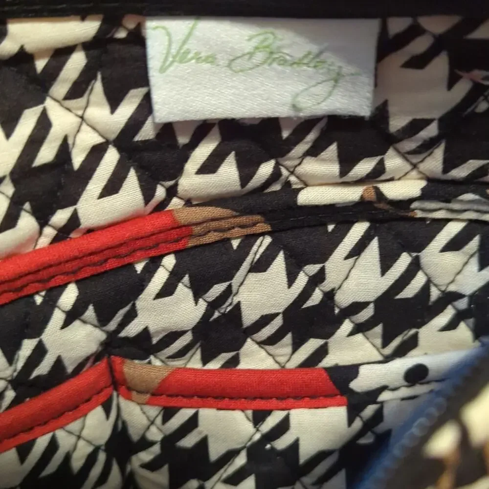 Vera Bradley Quilted Floral Bittersweet Houndstooth Print Crossbody Shoulder Bag